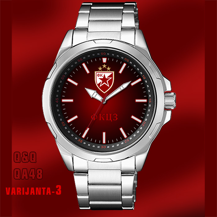 Q&Q QA48- Crvena Zvezda muški ručni sat (crveni)