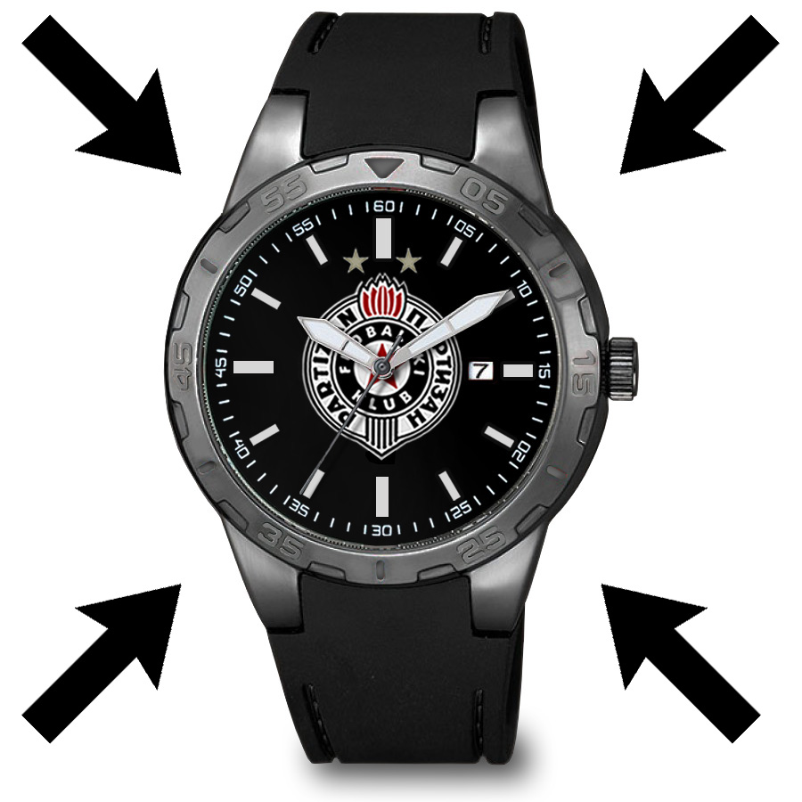 1din ručni sat GRB FK PARTIZAN Q&Q A470 (AKCIJA)