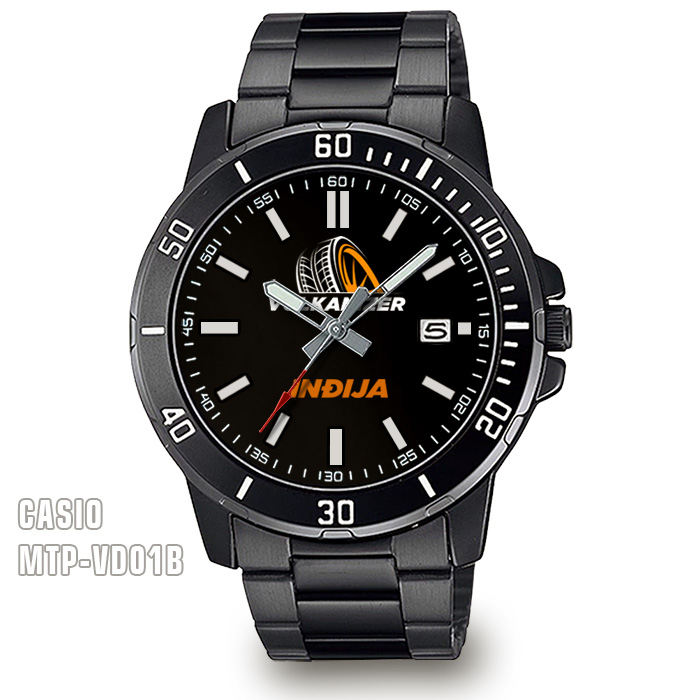 Casio MTP-VD01B - Crni muški sat sa logom, amblemom, grbom-4