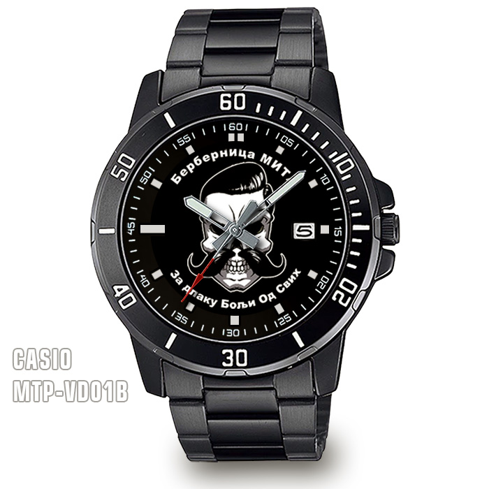 Casio MTP-VD01B - Crni muški sat sa logom, amblemom, grbom-1