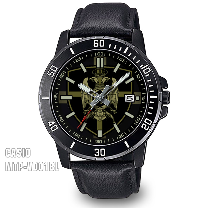 Casio MTP-VD01BL - Crni sat sa logom, amblemom, grbom-2