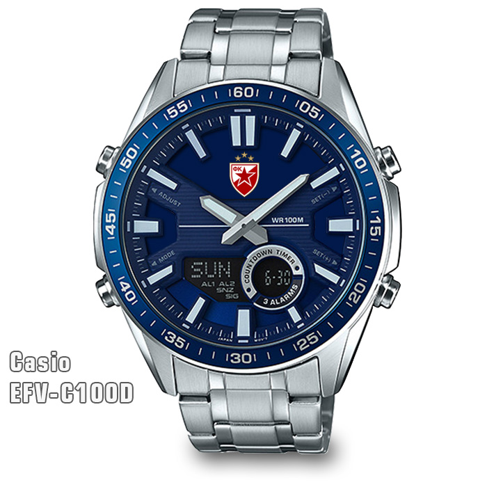 FK CRVENA ZVEZDA ručni sat Casio EFV-C100D-plavi