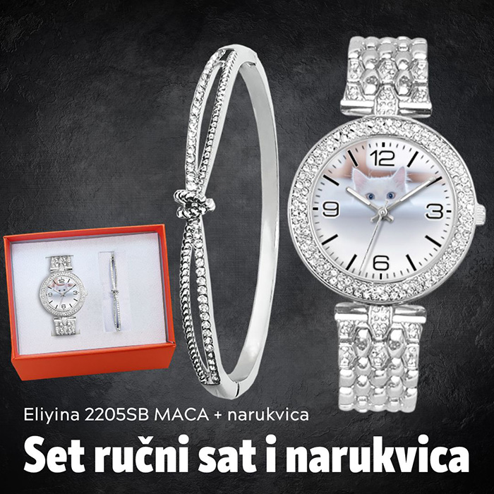 Eliyina 2205SB - SET NARUKVICA i ŽENSKI SAT sa macom 1