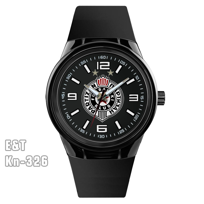 Partizanov sat E&T Kn326- grb FK PARTIZAN (crtice)
