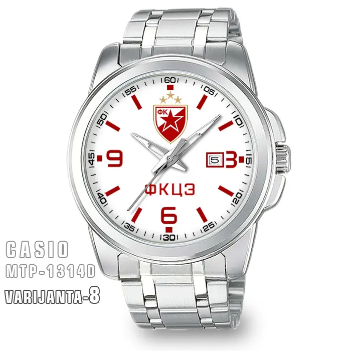 Casio MTP-1314D- Crvena Zvezda muški ručni sat (beli)