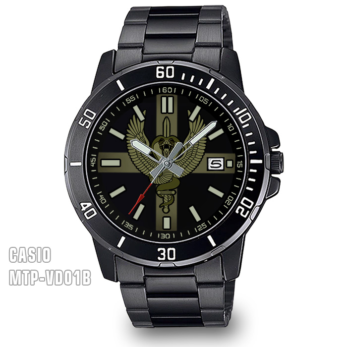 Casio MTP-VD01B - Crni muški sat sa logom, amblemom, grbom-3