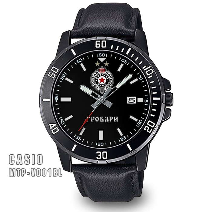 Ručni sat GRB FK PARTIZAN GROBARI Casio MTP-VD01BL