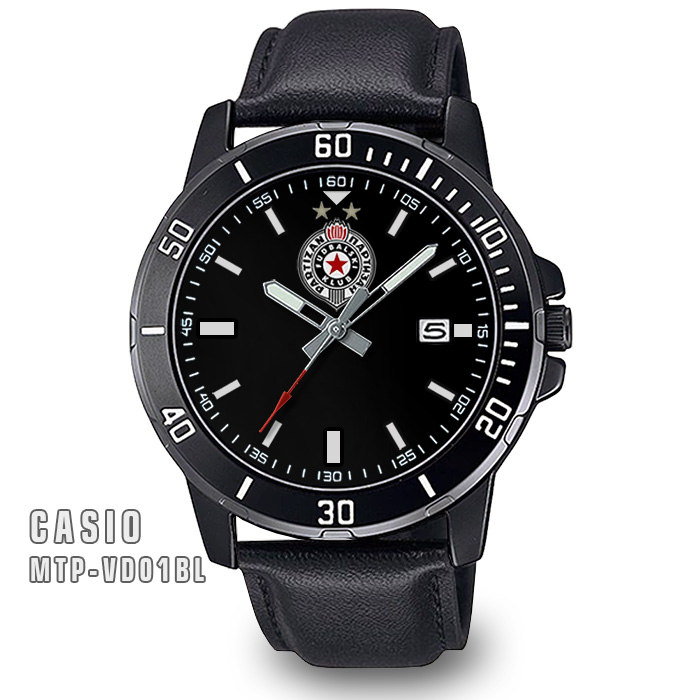 Ručni sat GRB FK PARTIZAN (na12h) Casio MTP-VD01BL
