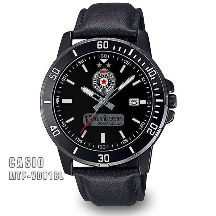 Ručni sat PARTIZAN FOOTBALL CLUB GRPBARI Casio MTP-VD01BL