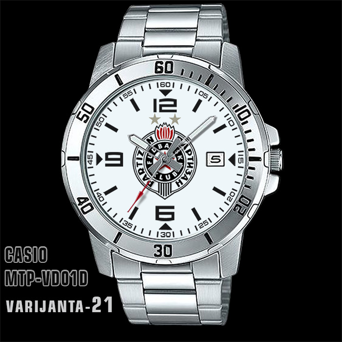 CASIO MTP-VD01D - FK PARTIZAN muški ručni sat (beli)