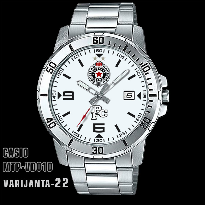 CASIO MTP-VD01D - FK PARTIZAN muški ručni sat (beli)-1