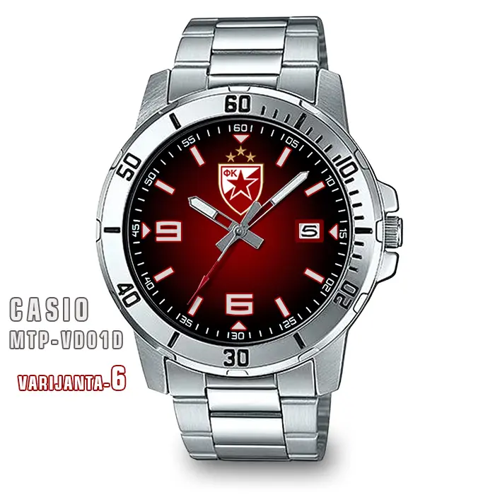 Crvena Zvezda satovi za Delije Casio MTP-VD01D (crveni)-2