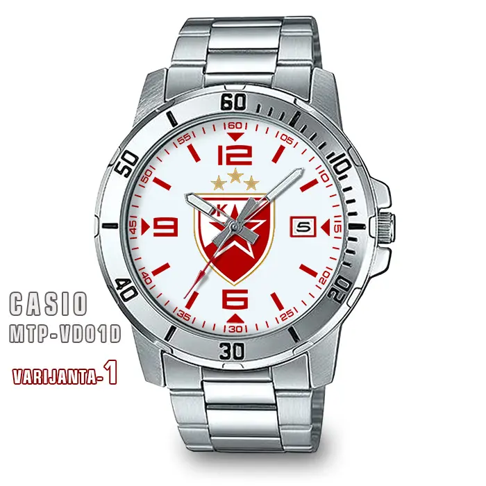 Crvena Zvezda satovi za Delije Casio MTP-VD01D (beli)