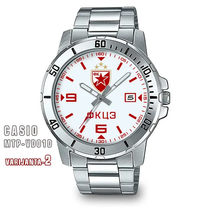 Crvena Zvezda satovi za Delije Casio MTP-VD01D (beli)-1