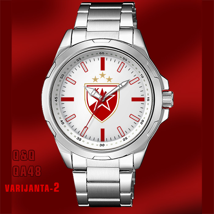 Q&Q QA48- Crvena Zvezda muški ručni sat (beli)-1