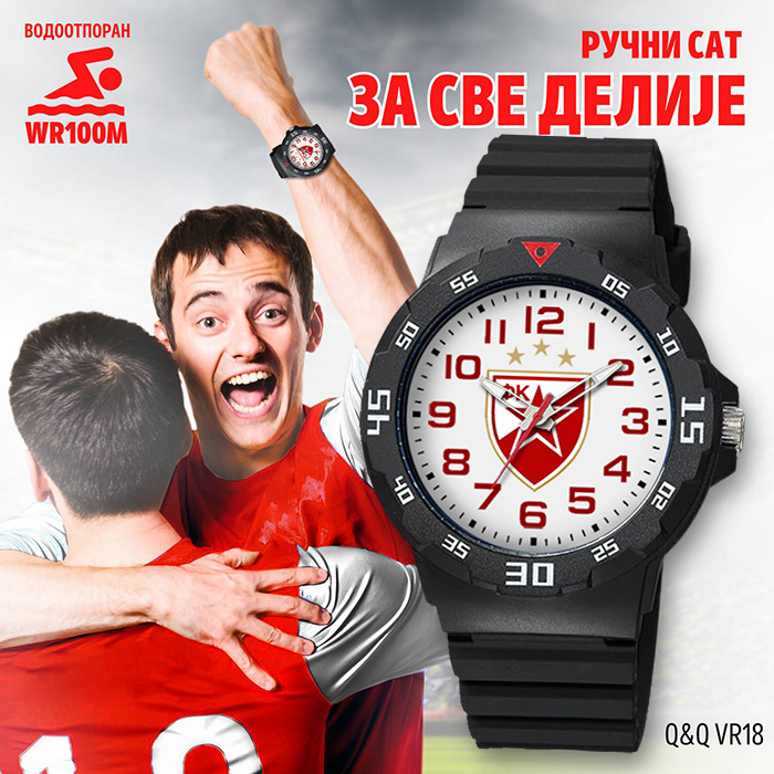 Q&Q VR18 FK Crvena Zvezda ručni sat za sve DELIJE (beli)-5