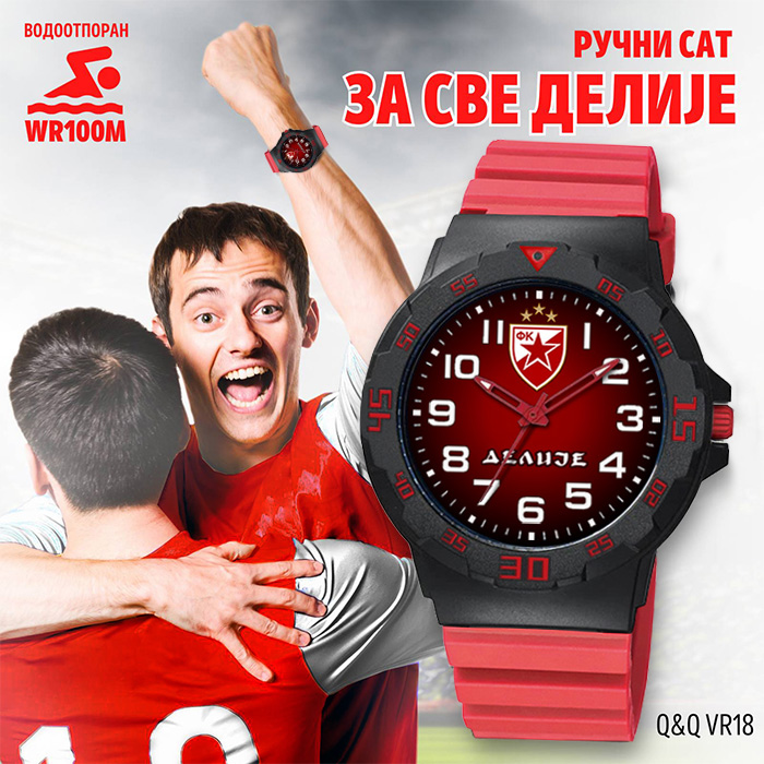 Q&Q VR18 FK Crvena Zvezda Delije ručni sat-4
