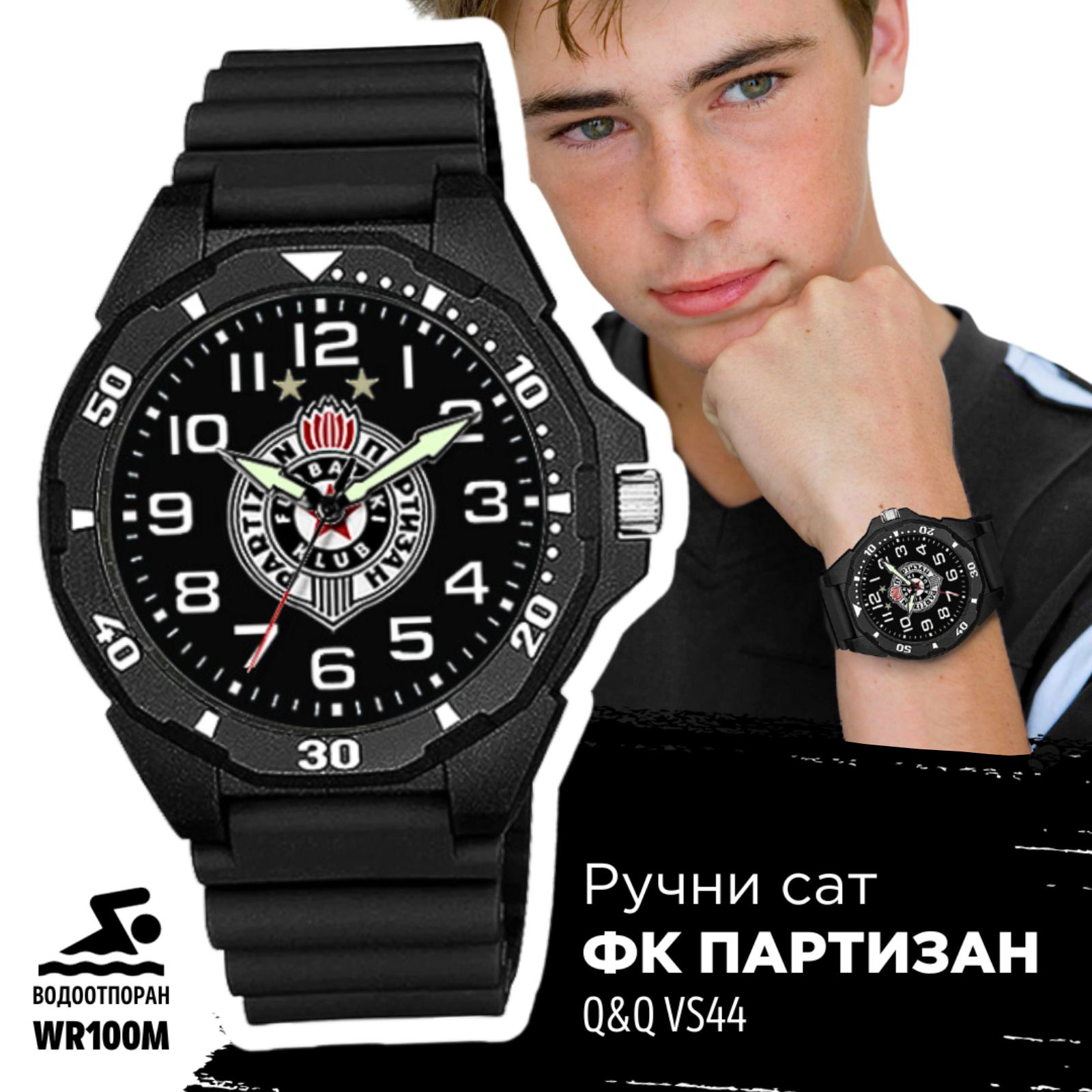 FK Partizan ručni sat Q&Q VS44 (grb centar)-6